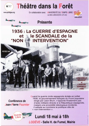 Affiche 1936 : La guerre d'Espagne et le scandale de la « non intervention »