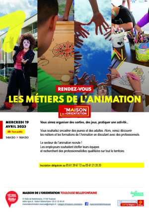 Affiche Les métiers de l'animation