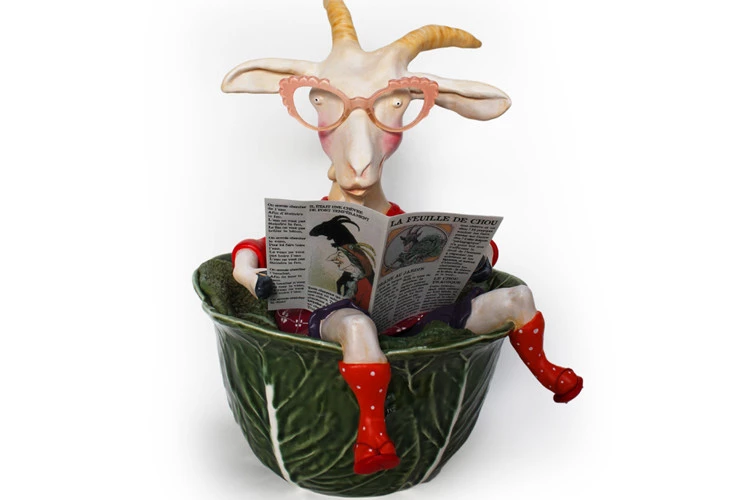 La feuille de chou - volume en pâte à bois dans un saladier - 40 cm de haut, 25 cm de diamètre - 2013 - Emilie Passal 