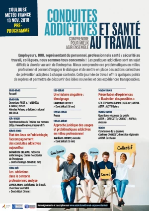 Affiche Colloque : Conduites addictives et santé au travail