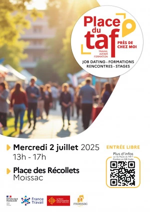 Affiche Places du Taf à Moissac mercredi 2 juillet de 13h à 17h