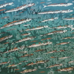 Exocet ( poisson volant) - Encre acrylique sur papier- 26 x 19 cm - Philippe Sentou 