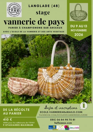 Affiche Stage de vannerie sur arceaux en Lozère