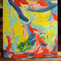 Immersion - Huile sur bois, 38 x 45 cm