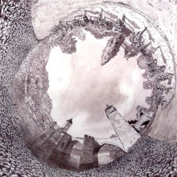 Cahors : Le pont Valentré - Acrylique + encre sur papier - 50 X 50 cm - 2011