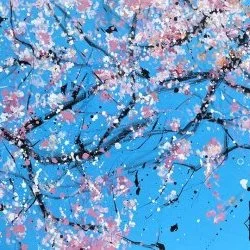 Les cerisiers - acrylique sur toile 89x116cm année 2021 - David Jamin 