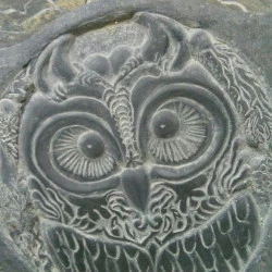 chouette - ardoise (ciseaux,râpes) - oeuvre de Daniel CASENOVE 