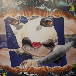 PERLE, - colalge, 122x140, tryptique encadre