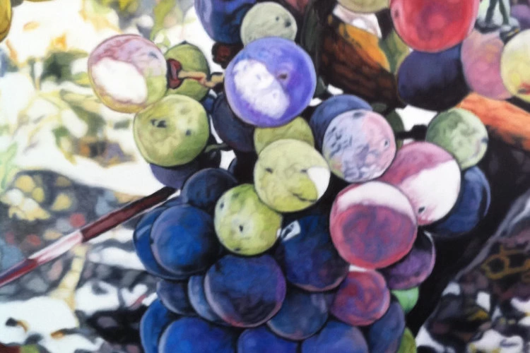 raisin grappe - huile sur toile 100X81 cm 2003