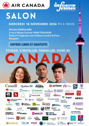 Affiche Salon "ÉTUDIER, S'INSTALLER, TRAVAILLER ET VIVRE AU CANADA"