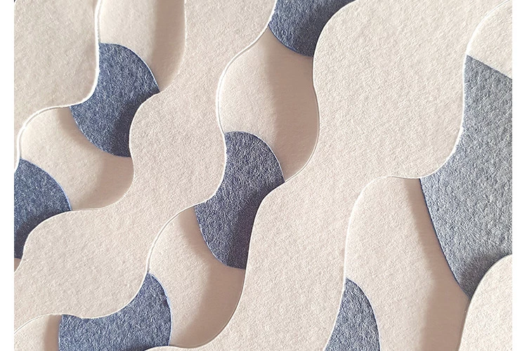 Tissage 09cd2 (détail) - 29,7 x 42 cm, encre et papier découpé