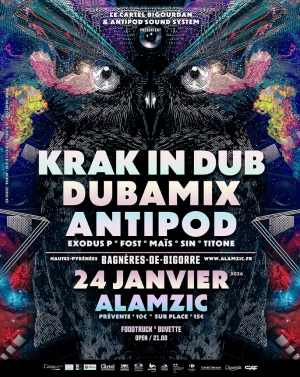 Affiche Soirée Electro - Dubamix - Krak in Dub - Antipod crew