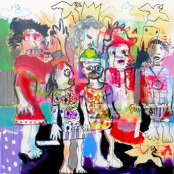 Cendrillon - Technique mixte sur toile, 100 x 100 cm