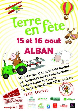 Affiche Terre en Fête 2015 : l'esprit festif des Monts d'Alban à l'honneur !