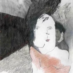 "La Brulure" - crayon sur papier, 29 x 21 cm, 2021 - maria clark 