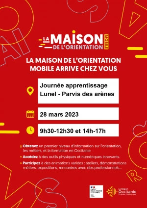 Affiche Journée apprentissage - La Maison de l'Orientation Mobile à Lunel