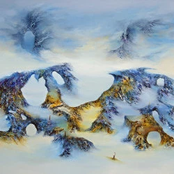 Le Guetteur - Huile au couteau - 73 x 92 cm - 2014 - La porte des oubliés