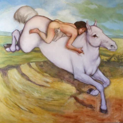 Cavalista - Huile sur toile, 200 x 200 cm - Bertrand Joliet / ADAGP 