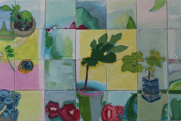 Jardins Composés - Fresque pour une réalisation en céramique de 10,46 m/5,20 m en 144 plaques pour la station l'Ormeau, future troisième ligne du mètro à Toulouse - JL 