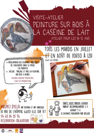 Affiche Peinture sur bois à la caséine de lait atelier pour les 8-12 ans