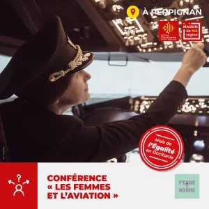 Affiche Conférence "Les femmes et l'aviation" (Evènement dans le cadre du mois de l'égalité)