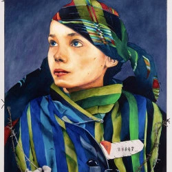 "Czeslawa Kwoka" - Huile sur contreplaqué en peuplier, 79x53.2 cm, février 2024