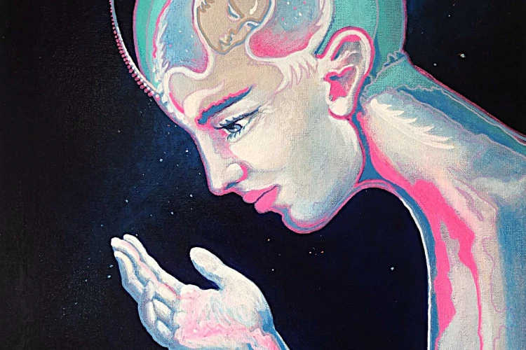 What do i do - Acrylique sur toile, 58 x 38 cm, 2024, ligne de vie - 2 294 € 