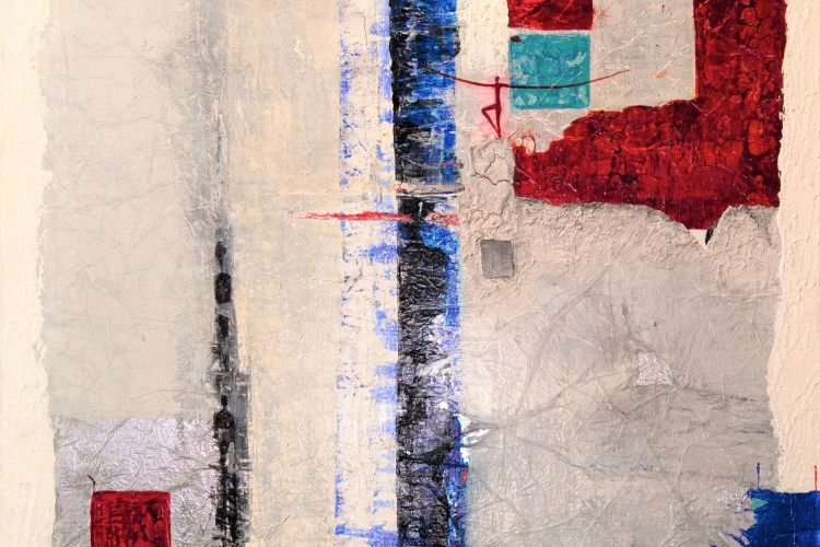 Le volcan - Techniques mixtes 60 x 60