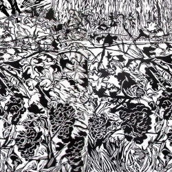 WINE - Gravure lino, 40x32 (dimension de la plaque