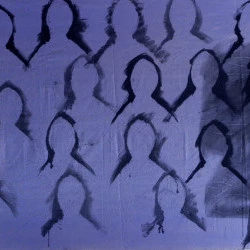 Où sont-elles ? #8 - encre sur toile libre - Luc Lerouge 