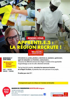 Affiche Apprenti.e.s : La Région recrute !