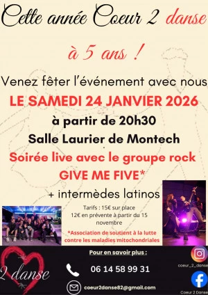Affiche Soirée dansante Rock en live et Latino DJ