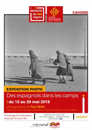 Affiche Expo photos "Des espagnols dans les camps" - photographies de Paul SENN