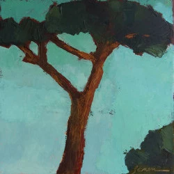 Un grand arbre - Huile sur toile, 30 x 30 cm