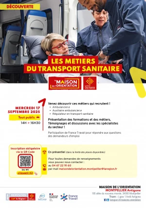 Affiche Les métiers du transport sanitaire