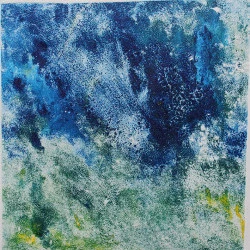 Les constellations du ponton - Monotype sur plaque de Zinc du ponton 25/25 cm 2025 - S.V 