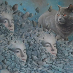 Clones - Acrylique sur toile, format 55 X 46 cm