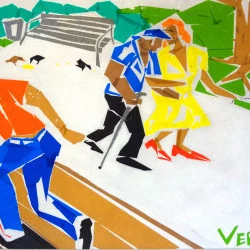 La promenade - Ruban adhésif, toile. 50х40 cm. 2016