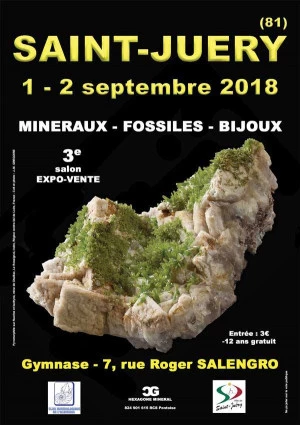 Affiche 3e SALON MINERAUX FOSSILES BIJOUX de SAINT-JUERY - TARN - OCCITANIE - FRANCE