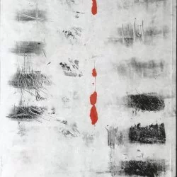 Nuages - Format : 100X60cm. Année 2018. Monotype et empreinte sur papier japonais - Aurélie Lafourcade 