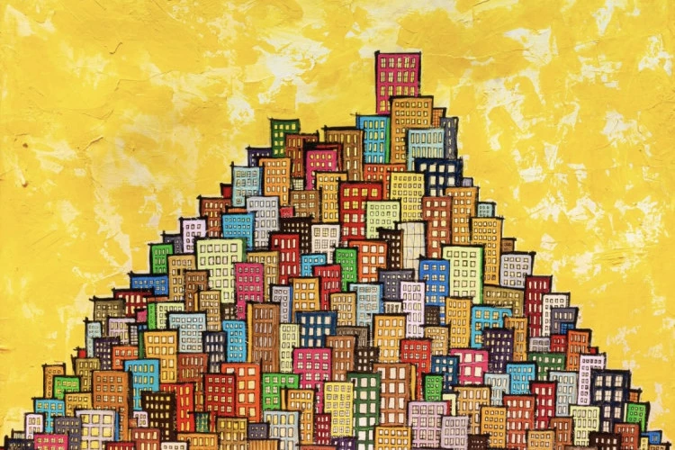les FAVELAS - Toile 1,00 x 0,80 - peinture Acrylique