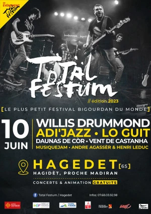Affiche "Le plus petit festival bigourdan du monde" - Total Festum 2023.