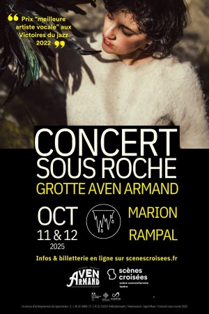 Affiche CONCERT SOUS ROCHE A LA GROTTE AVEN ARMAND - Marion Rampal