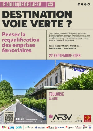 Affiche Colloque "Destination voie verte ? Penser la requalification des emprises ferroviaires"
