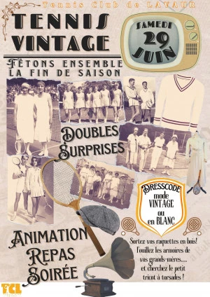 Affiche TENNIS VINTAGE 