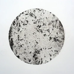 Monotype lichen, série Planètes - Encre sur papier, 50 x 50 cm