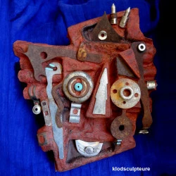 Le clown et l'oiseau - 26 X 27 X 4, masque