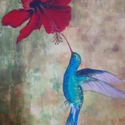 le colibri - peinture acrylique