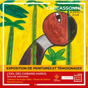 Affiche Exposition - l'Exil des chibanis Harkis : reproduction de peinture et témoignages