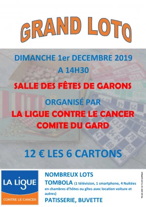 Affiche Grand Loto de la Ligue contre le Cancer du Gard
